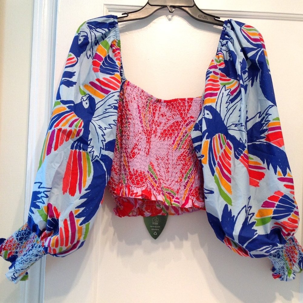 FARM Rio Mixed Color Birds Crop Top - Picture 8 of 14